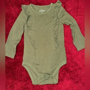 Long sleeve green ruffled cat & jack onesie